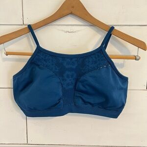 Fabletics Blue SculptKnit Sports Bra. Size Large. EUC